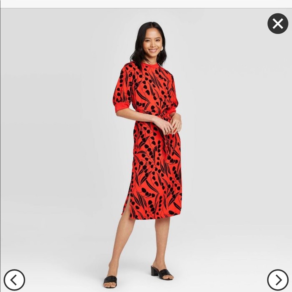 Who What Wear Red Lily Floral Dress